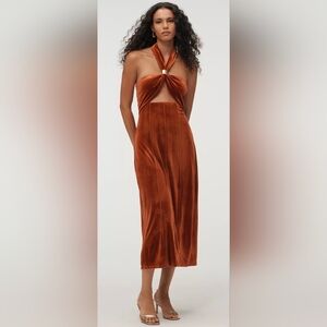 burgundy midi dress for women Burgundy midi fit and flare prom chiffon dress 5222